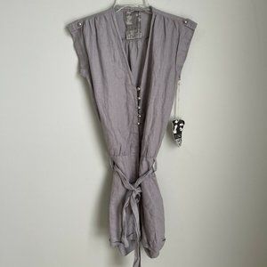 New Young Fabulous & Broke Gray Linen Romper